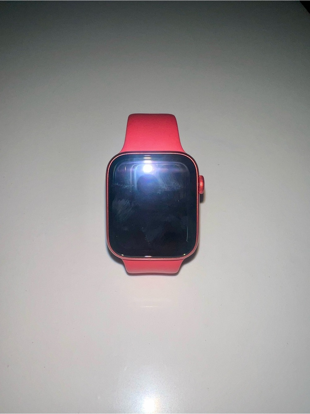 Apple Red Sport Smartwatch with Silicone Band